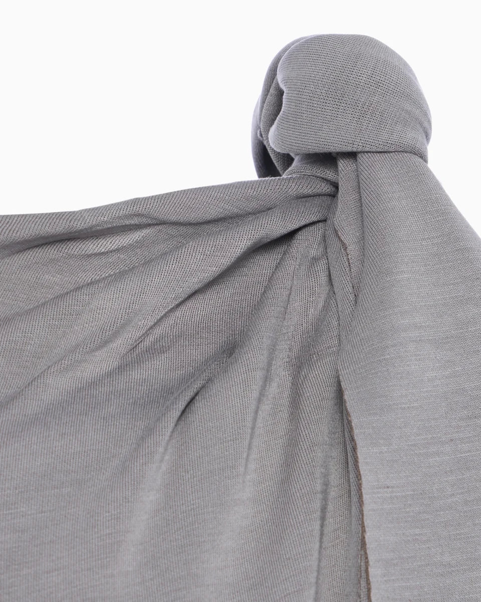 Sueded Stretch Knotted Top | Steel Grey