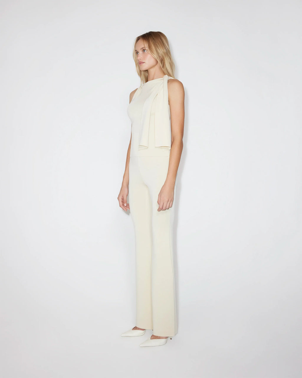 Sueded Stretch Knotted Top | Stone