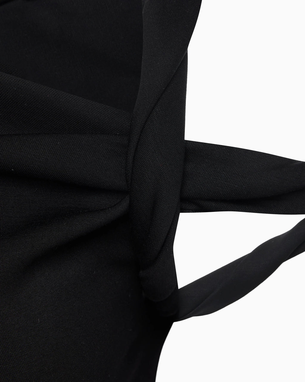 Sueded Stretch Twisted Top | Black