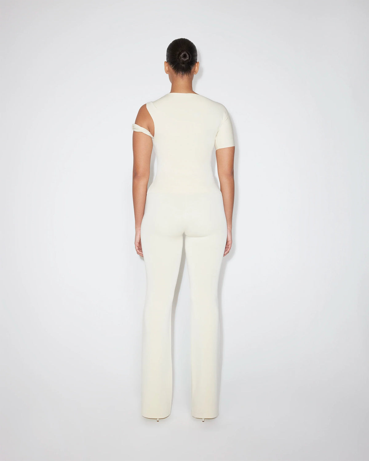 Sueded Stretch Twisted Top | Stone